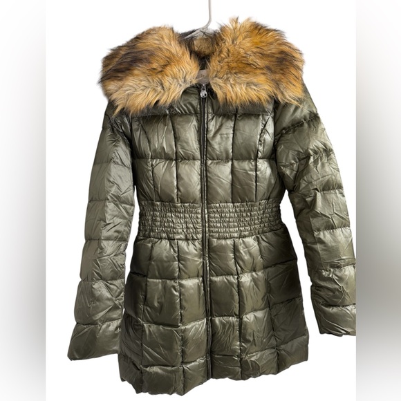 Puffer Jacket with Faux Fur Collar Laundry By Shelli Sega - Picture 1 of 5